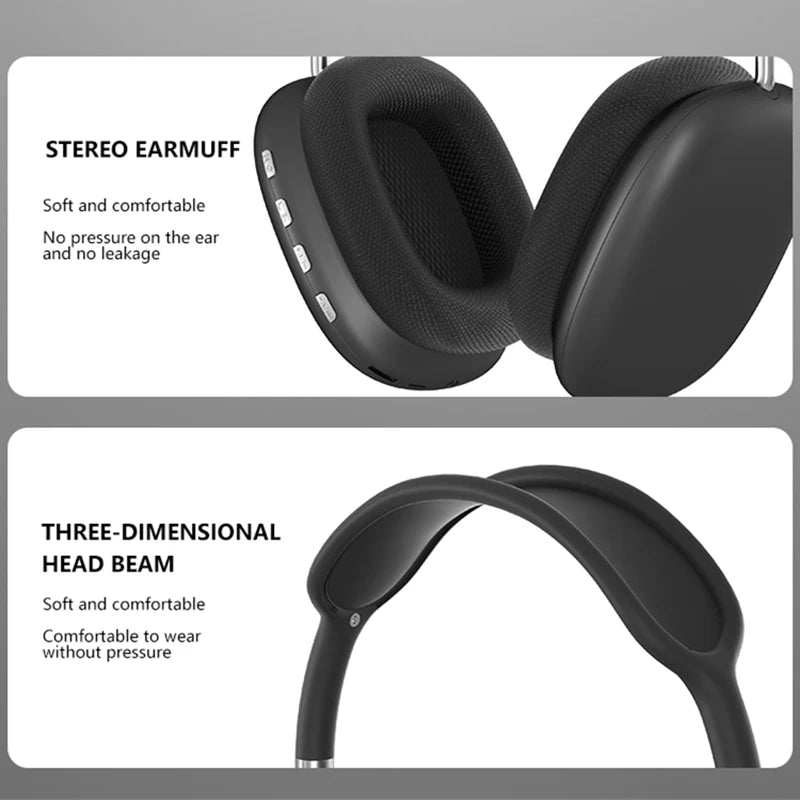 Novo P9 Pro Max Air Wireless Bluetooth Headphones ,Oculta Ruidos Externos,Sports Gaming Headset For Apple,Otimo Para o dia-dia e pratica de exercicios..