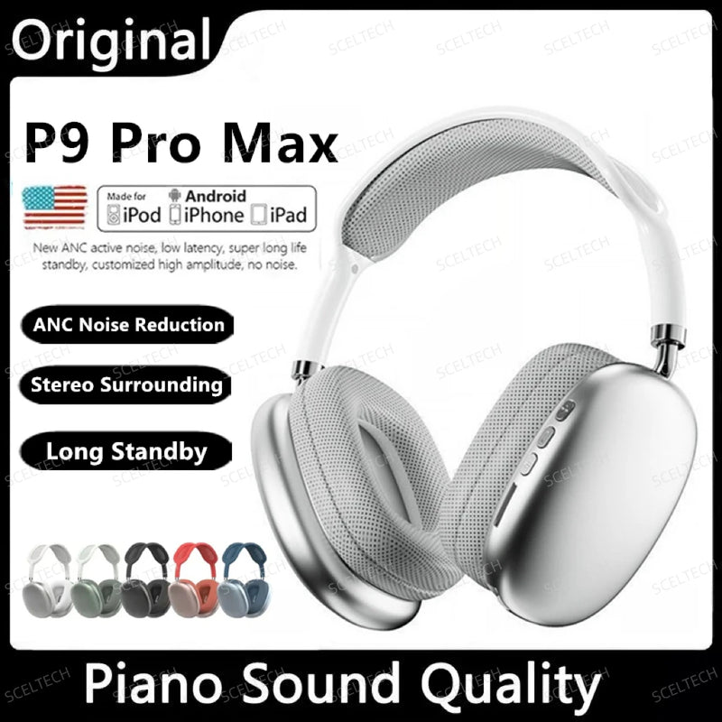 Novo P9 Pro Max Air Wireless Bluetooth Headphones ,Oculta Ruidos Externos,Sports Gaming Headset For Apple,Otimo Para o dia-dia e pratica de exercicios..